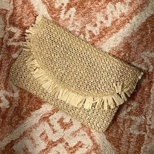 Beachly straw clutch bag
